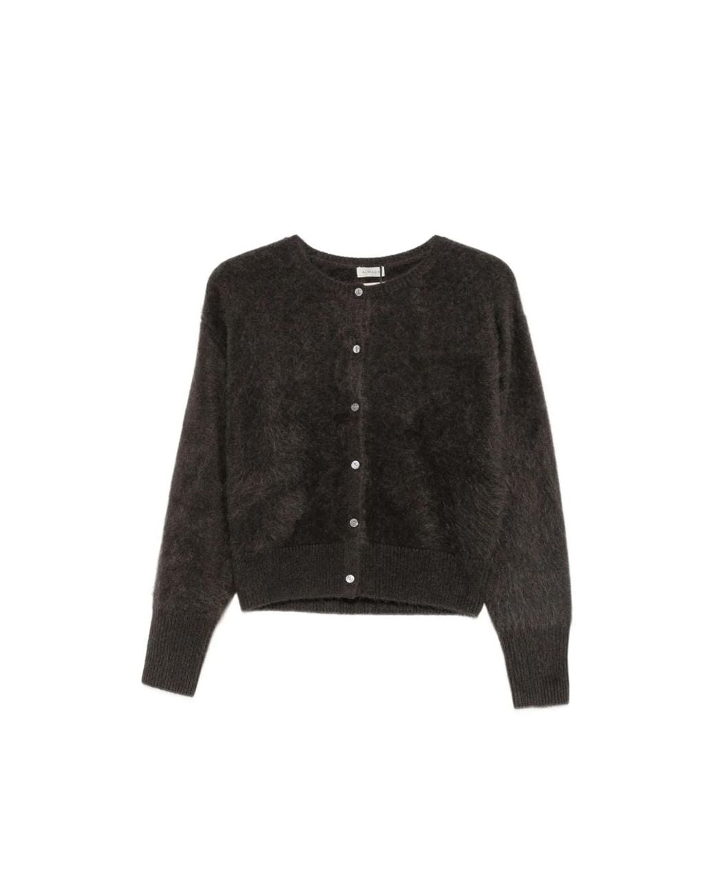 Almala Black Brushed-Knit Cardigan