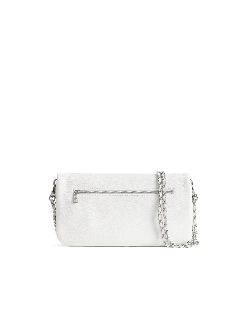 Zadig & Voltaire White Rock Grained Leather Clutch Bag