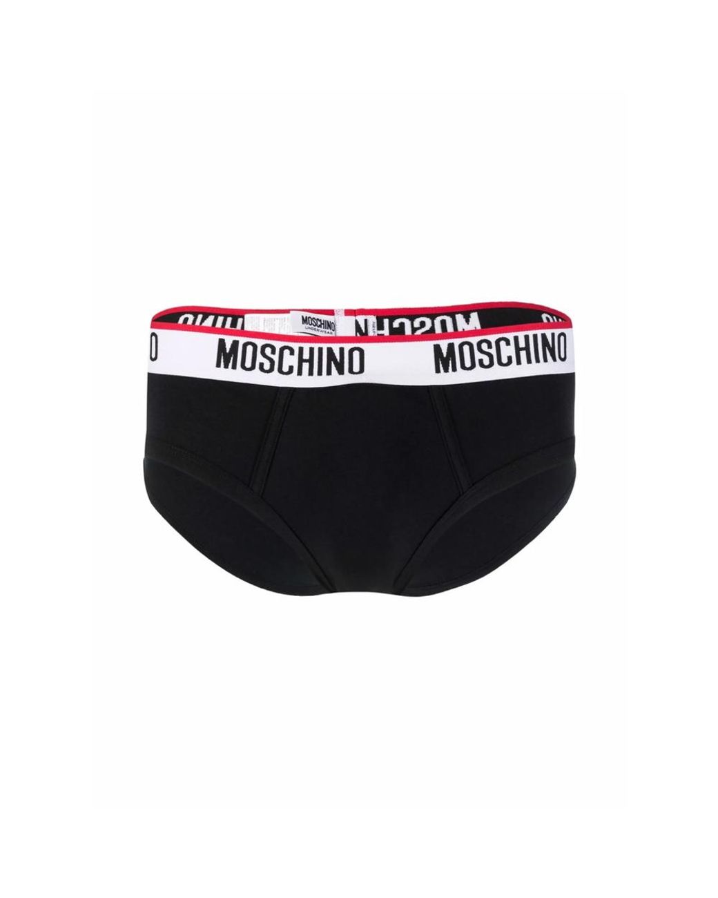 Moschino Black Logo-Waistband Three-Pack Briefs for men