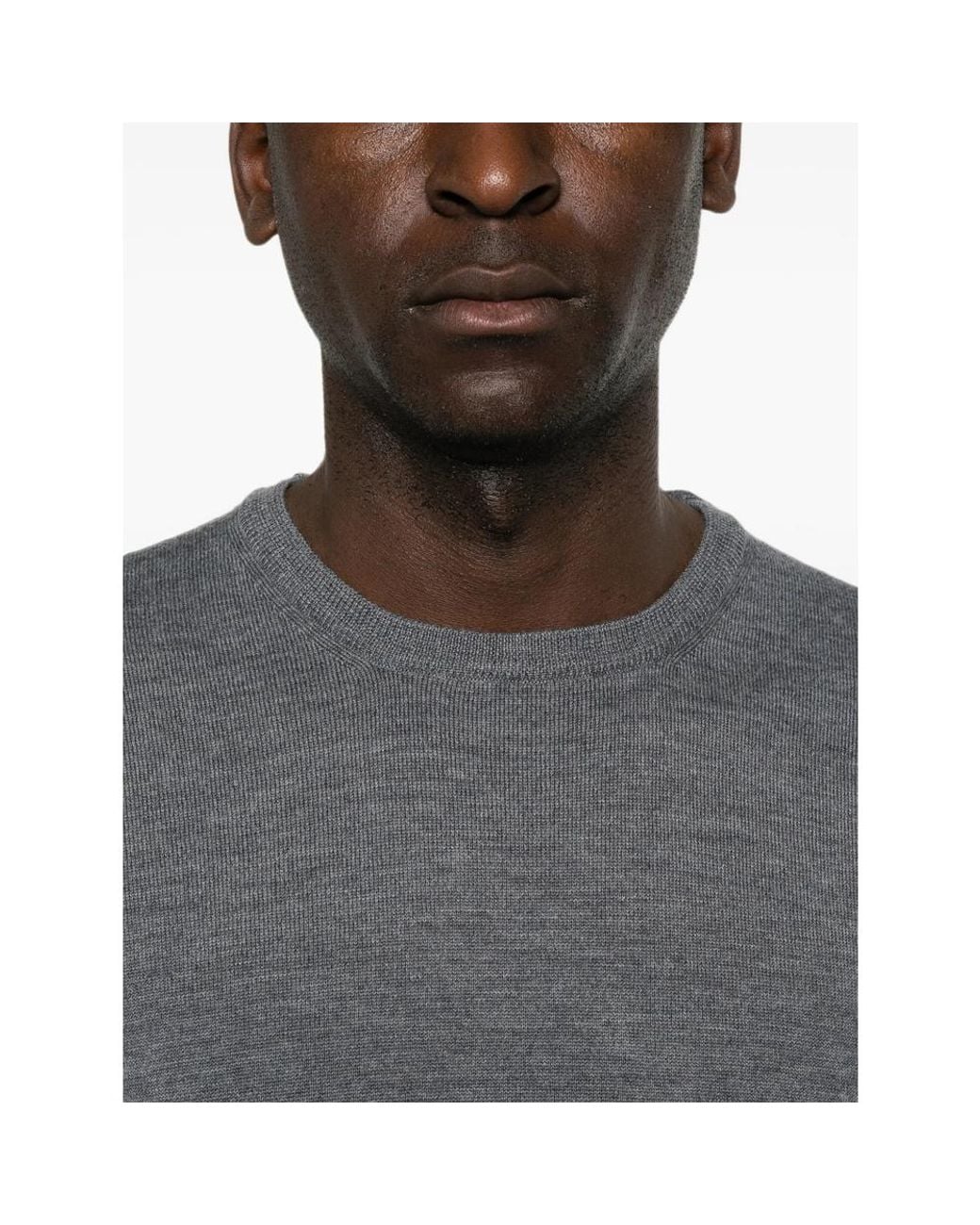 La Fileria Gray Crew-Neck Long-Sleeve Knit for men