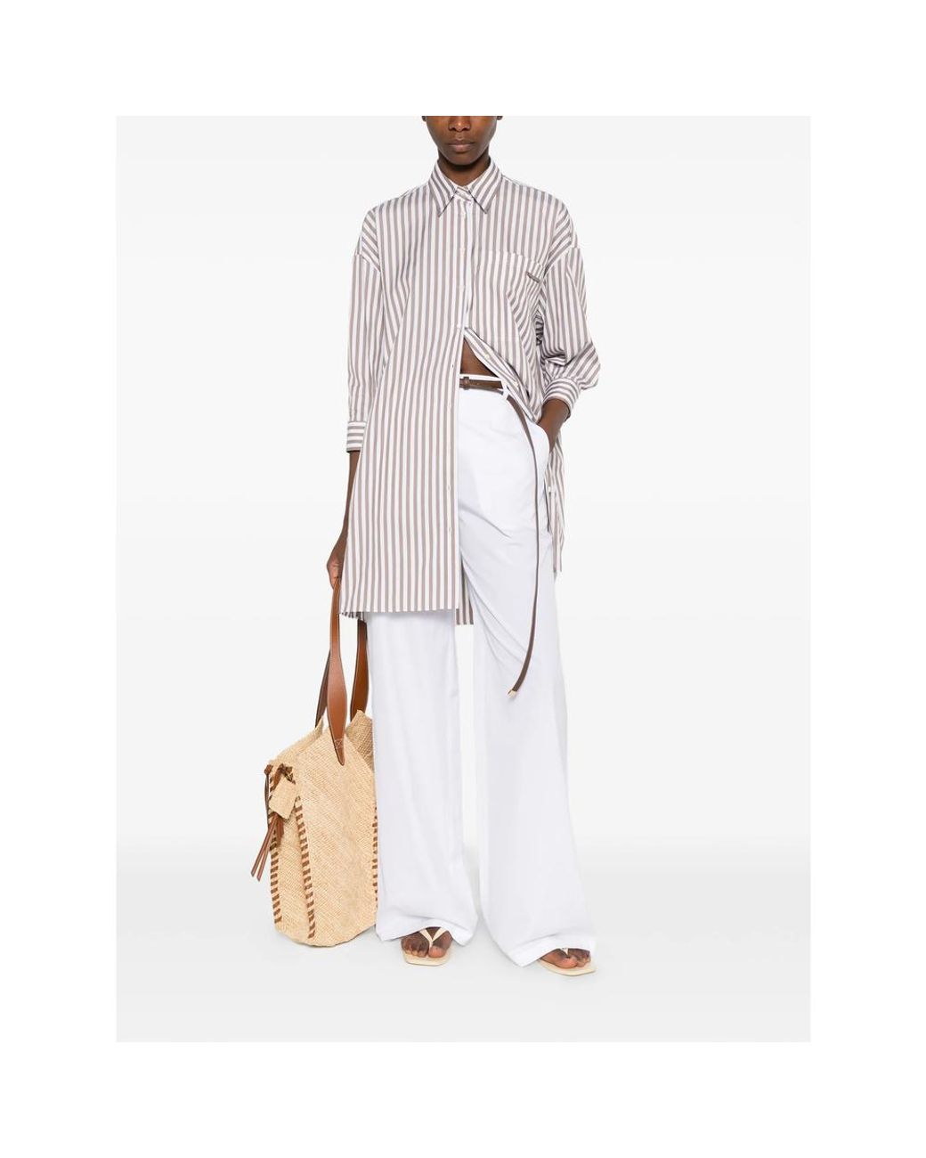 Max Mara White Wide Trousers