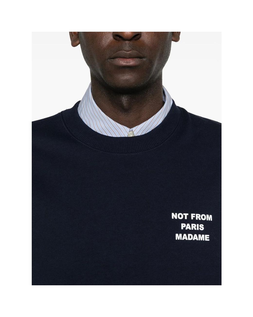 Drole de Monsieur Blue Slogan-Print Sweatshirt for men