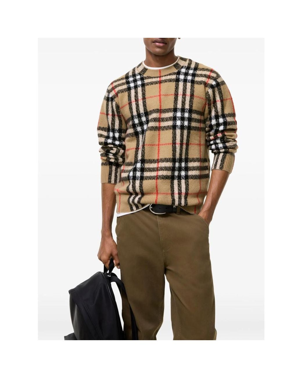 Burberry Natural Check Cashmere Sweater for men