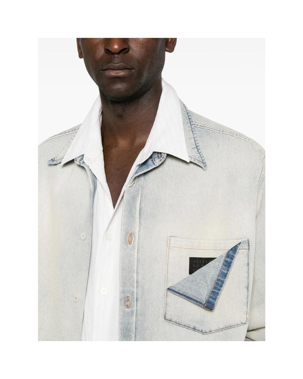 MM6 by Maison Margiela Gray Faded-Effect Denim Jacket