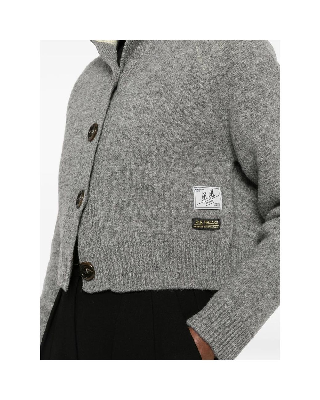 B.B. Wallace Gray B. B. Wallace Sherman Button-Up Cropped Cardigan