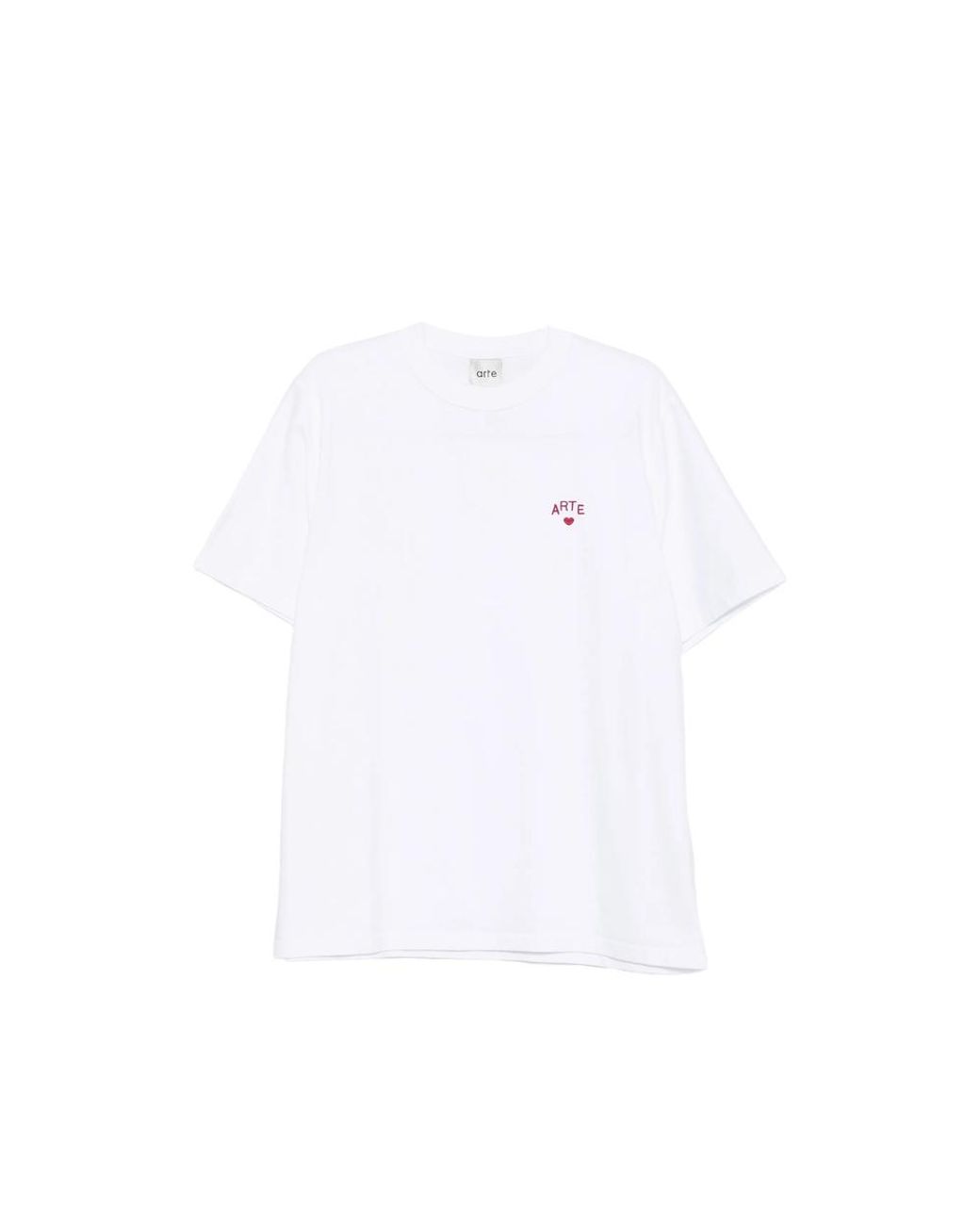 Arte' White Logo-Embroidered T-Shirt for men
