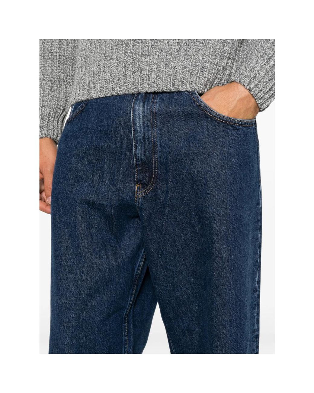 sunflower Blue Super Wide Logo-Patch Jeans for men