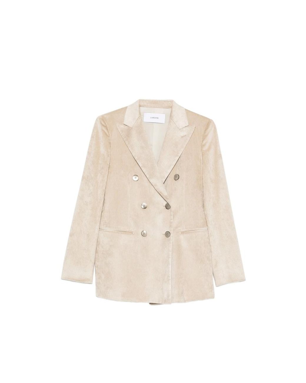 Lardini Natural Double-Breasted Corduroy Blazer
