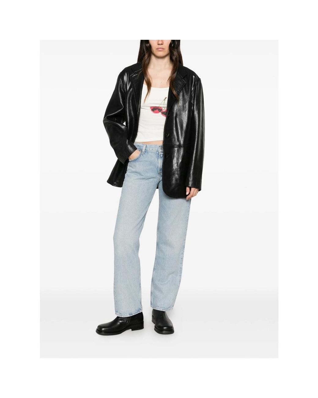 Agolde Blue Straight-Leg Jeans