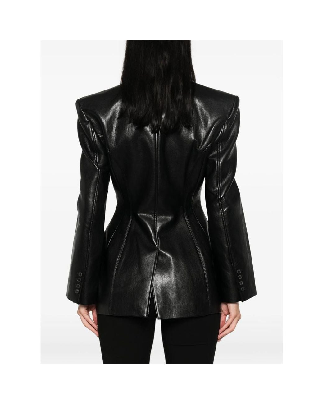 LA PISCINE Black Structured-Shoulder Blazer