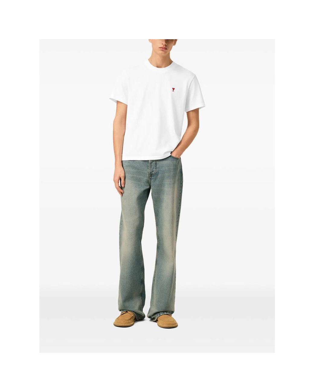AMI White T-Shirts & Vests for men