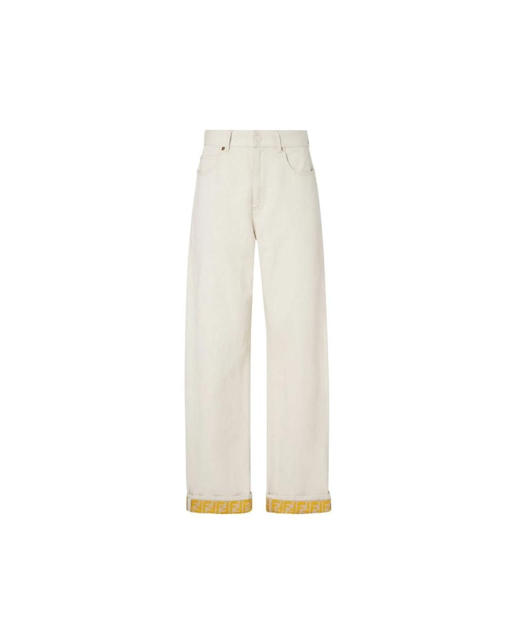 Fendi White Wide Jeans