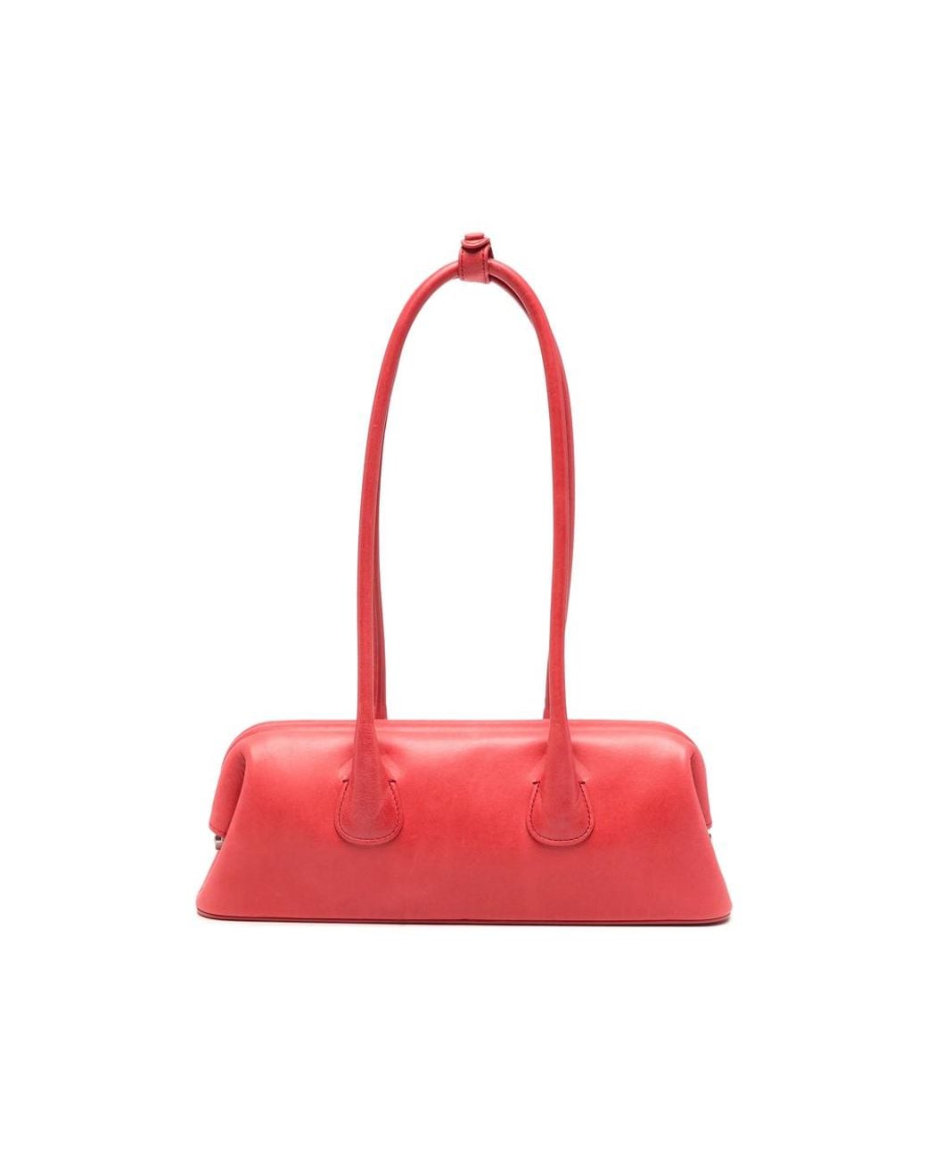 OSOI Red Mini Boat Leather Tote Bag