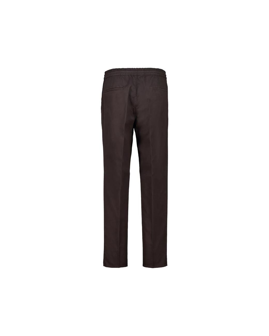 Brunello Cucinelli Brown Garment-Dyed Twisted Cotton Gabardine Trousers With Drawstring And Double Pleats for men