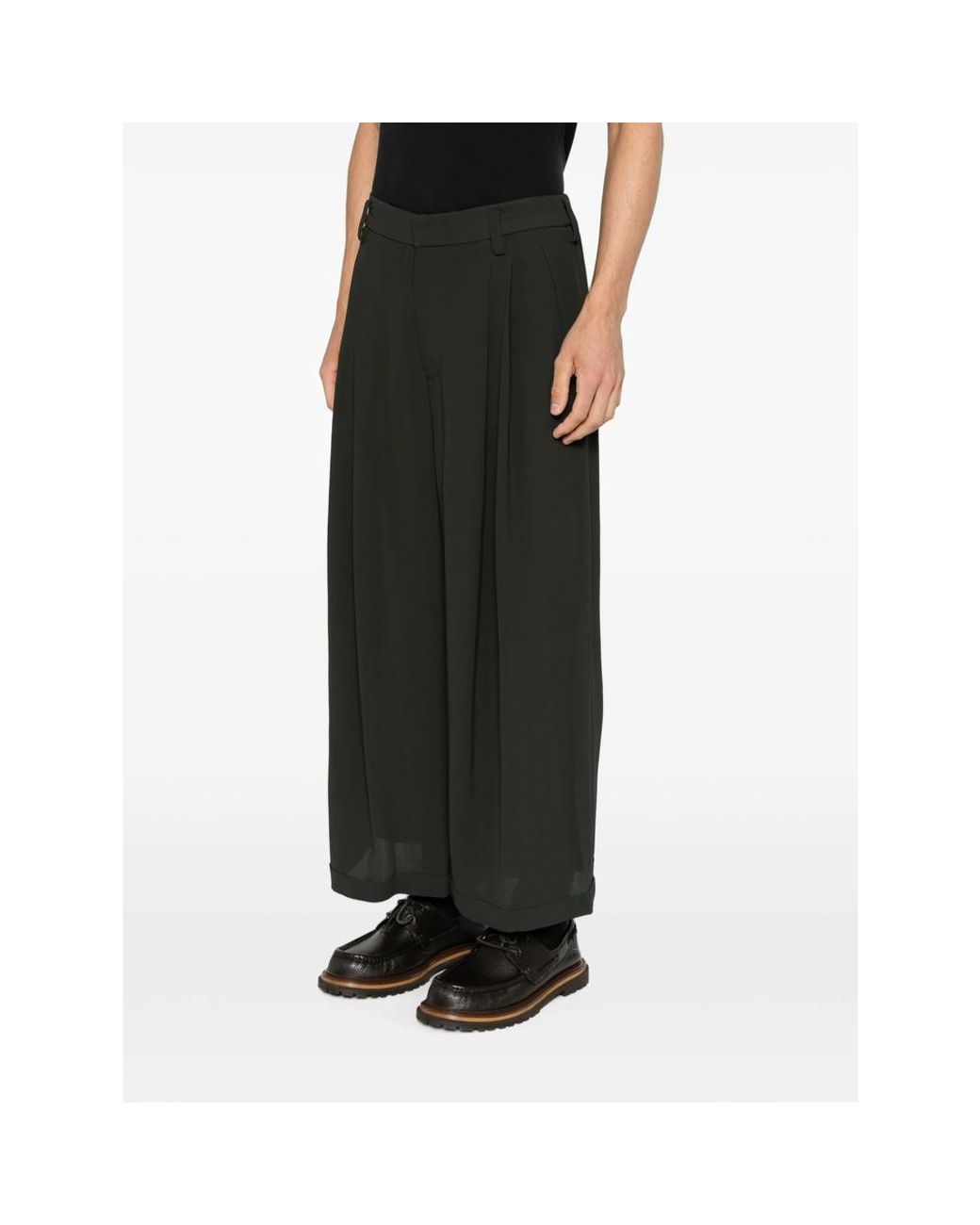 Ziggy Chen Black Pleated Palazzo Pants