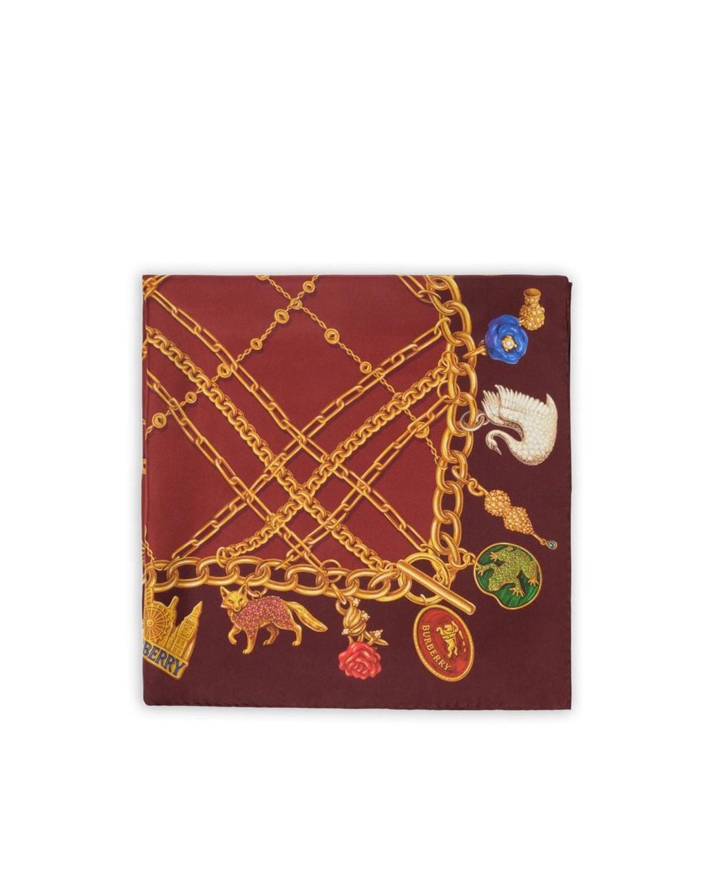 Burberry Red Square Silk Twill Scarf for men