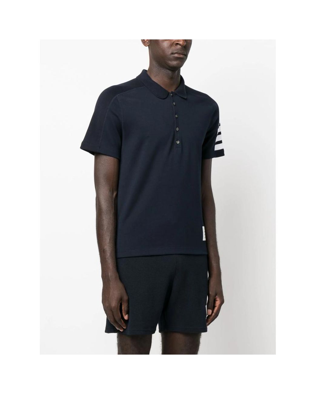 Thom Browne Blue 4-Bar Stripe Polo Shirt for men