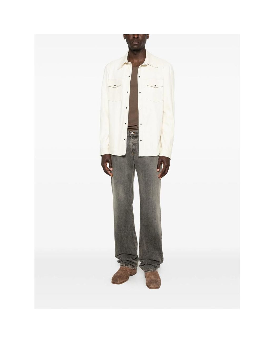 SANTORO White Pocket Button Jacket for men
