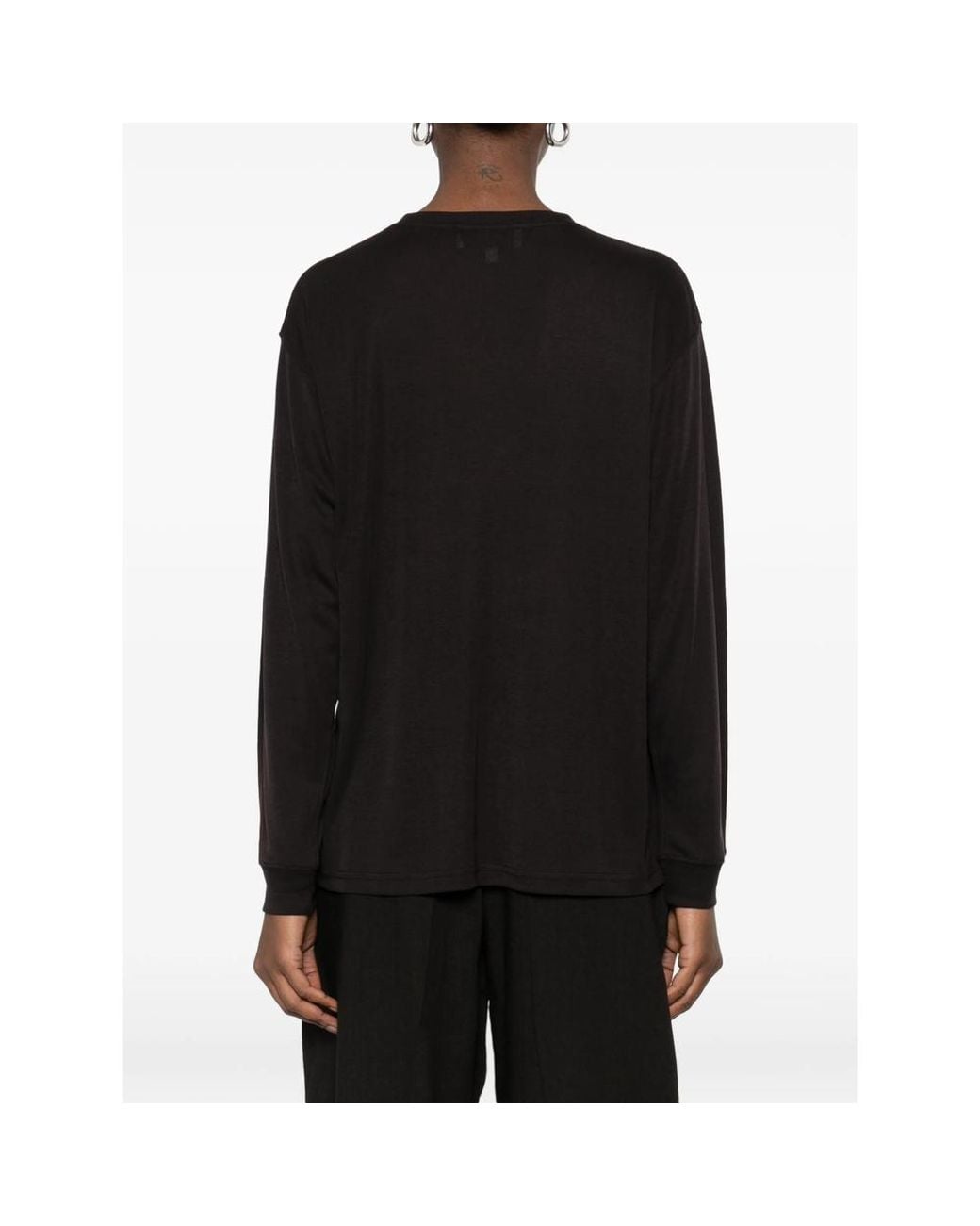 Studio Nicholson Black Simmons Long-Sleeved Topstitch T-Shirt