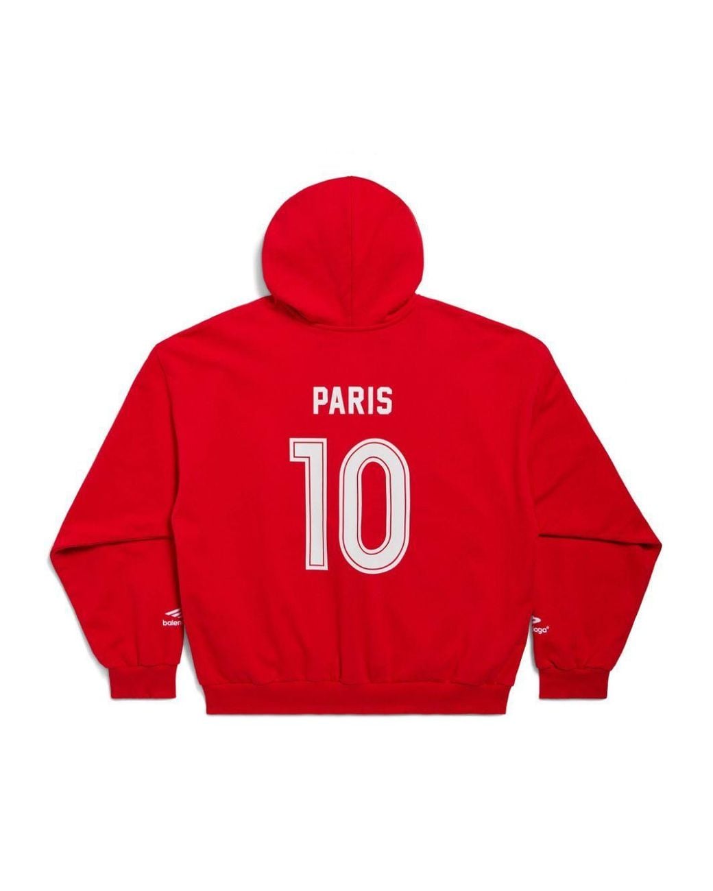 Balenciaga Paris Soccer Hoodie in Red | Lyst UK