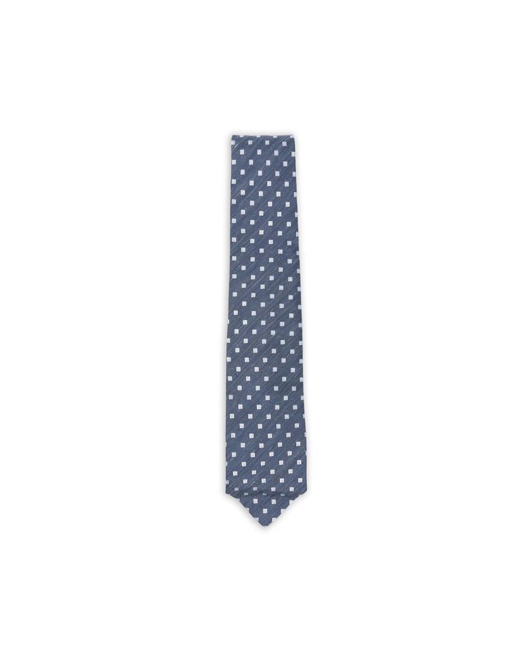 Barba Napoli Blue Geometric-Pattern Tie for men