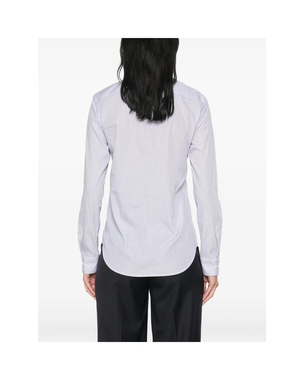 CAMICERIA MAZZARELLI Purple Vertical-Stripe Long-Sleeve Shirt