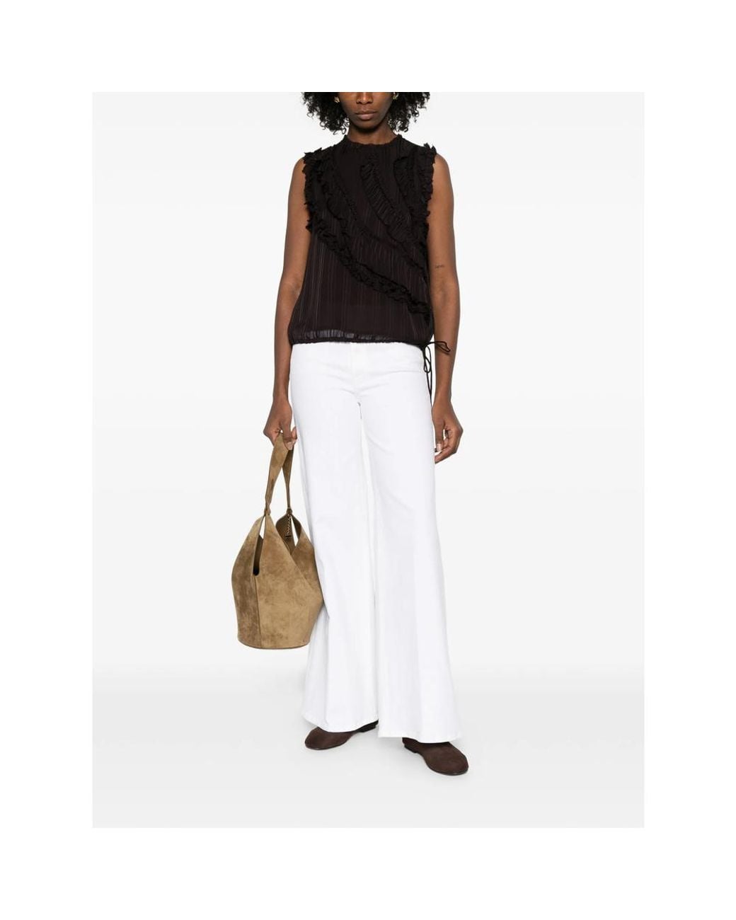 Mother White Twister Sneak Jeans