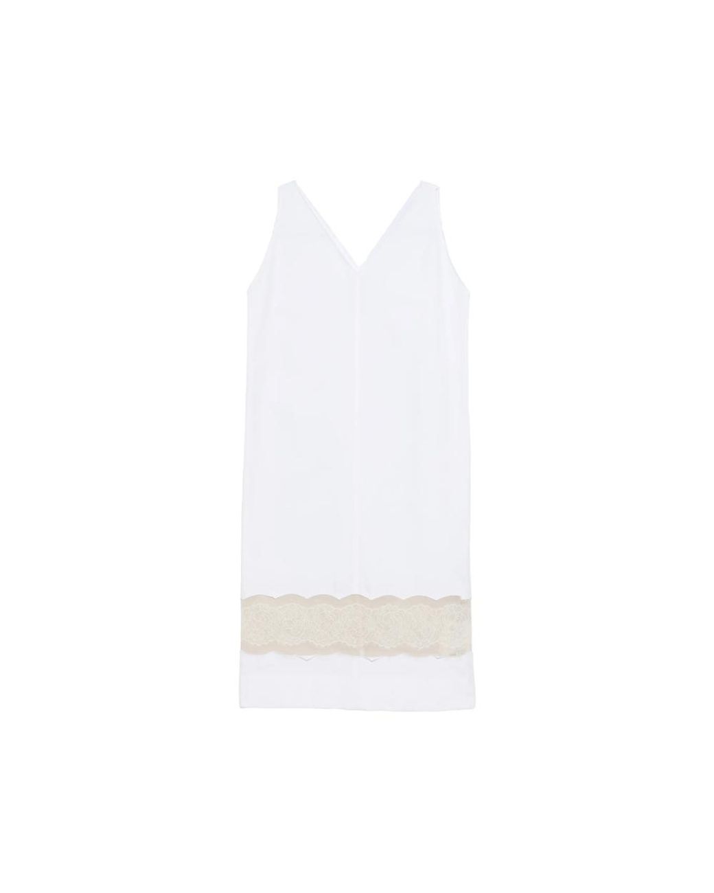 Carven White V-Neck Lace Midi Dress