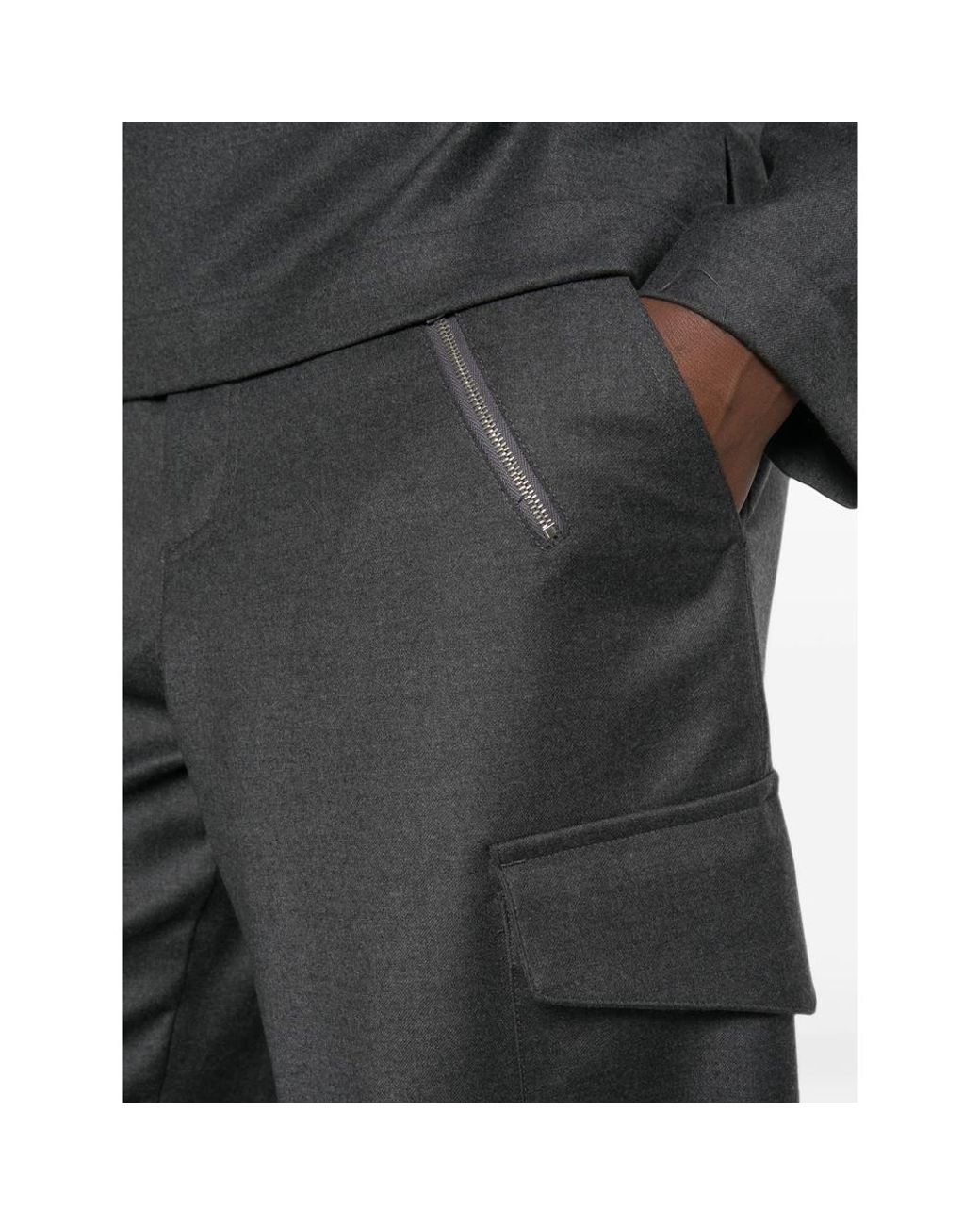 Barena Gray Elasticated-Cuff Tapered Trousers