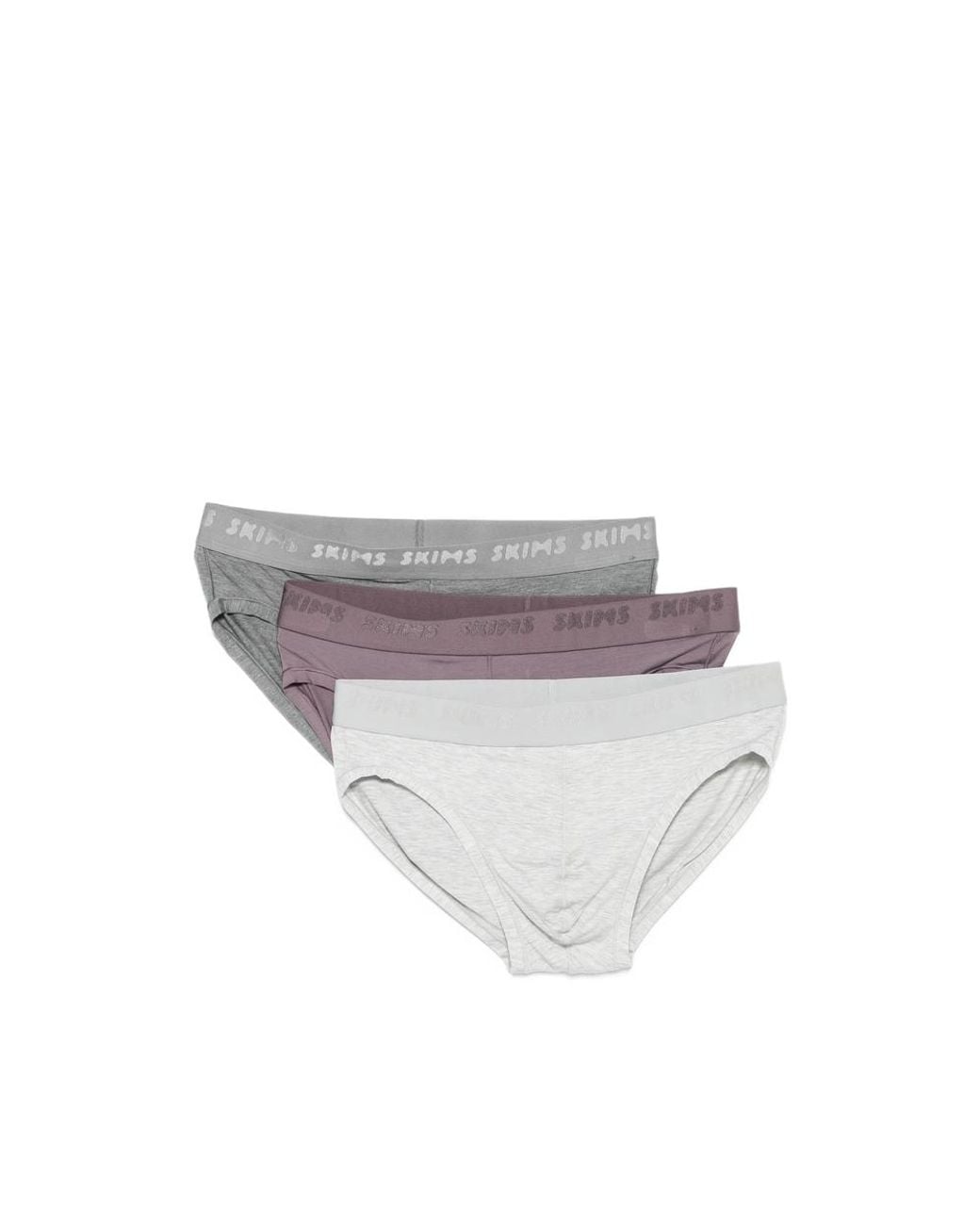 Skims White Logo-Waistband Briefs (Pack Of Three) for men