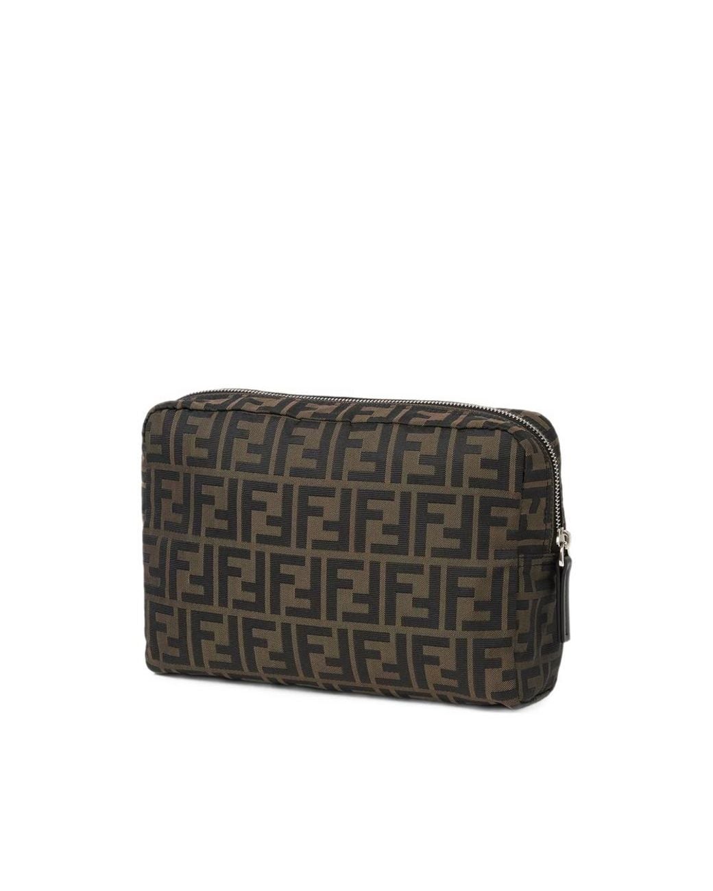 Fendi Black Medium Superlight Ff Zucca Toiletry Case for men