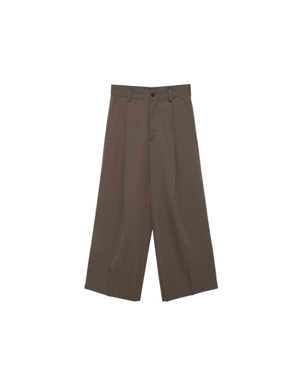 Ssstein Brown Pleated Wide-Leg Trousers for men