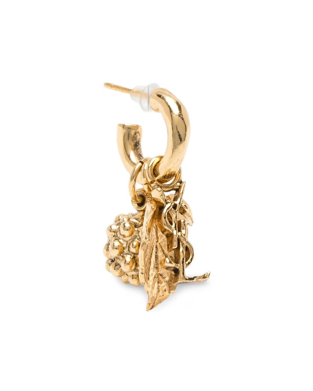 Saint Laurent Metallic Cassandre Berry Charm Hoop Earrings
