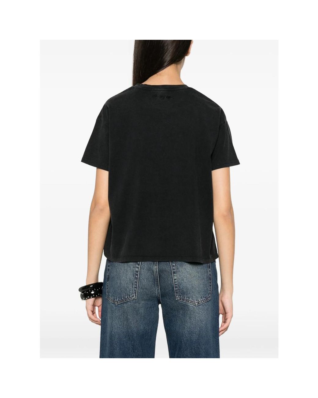 Majestic Filatures Black Logo-Embroidered T-Shirt