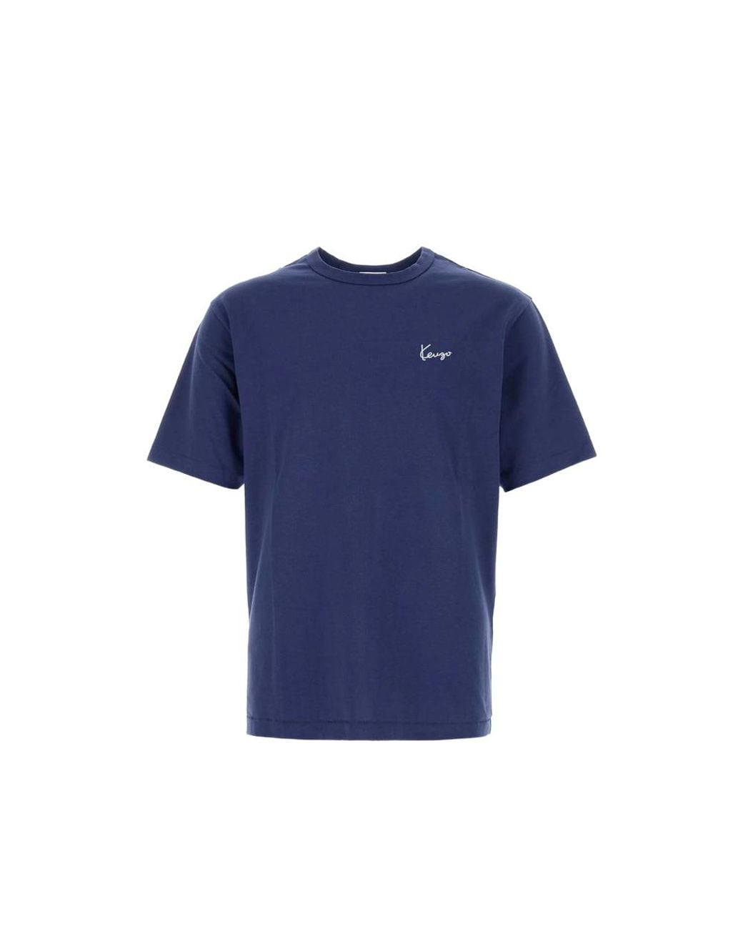 KENZO Blue Work And Play Logo-Patch T-Shirt for men