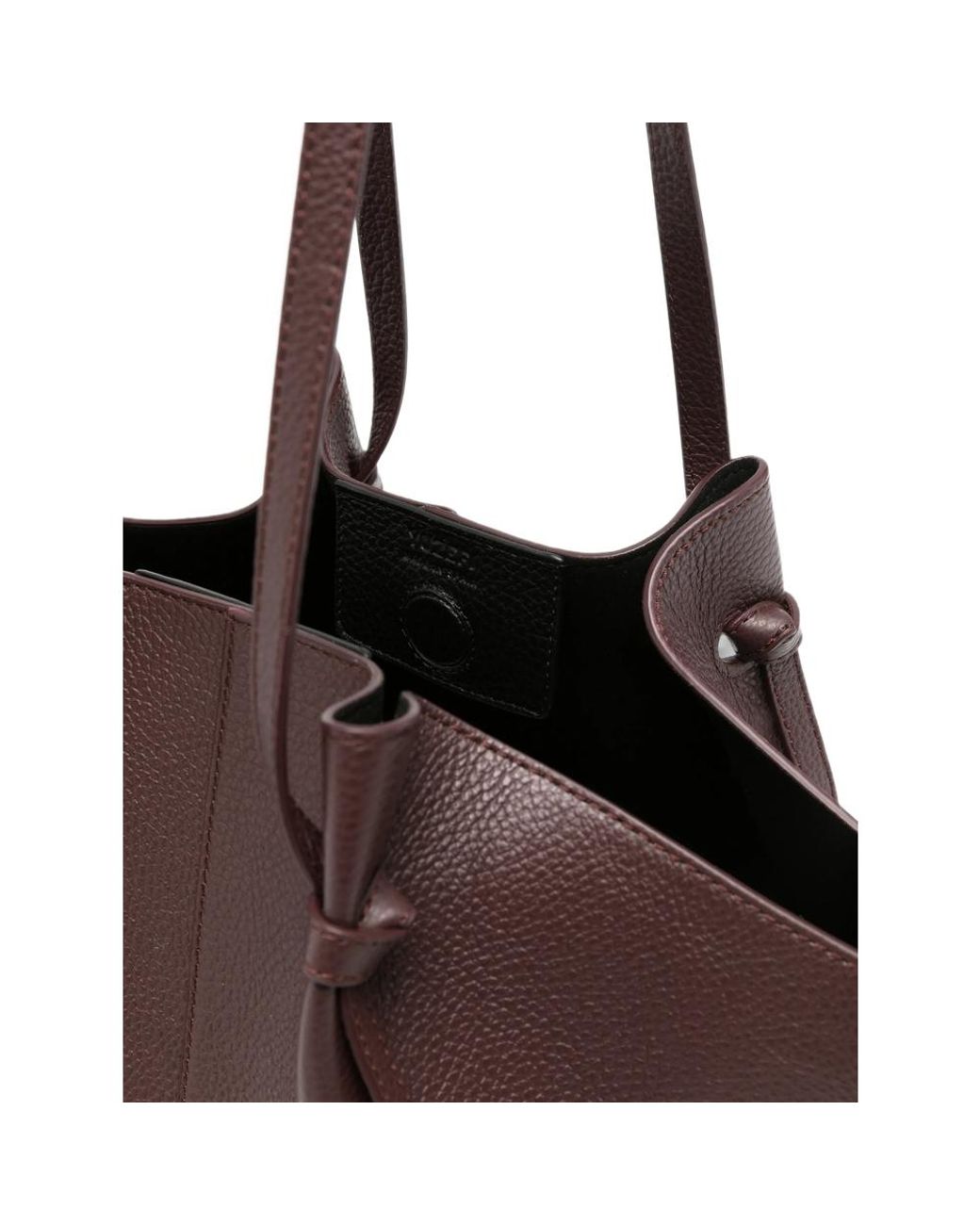 Yuzefi Brown Mochi Grained Leather Tote Bag