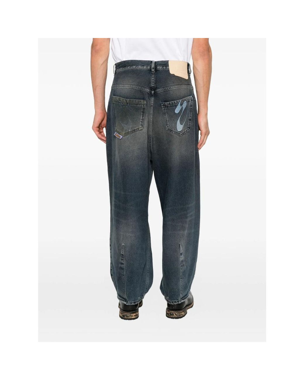 PDF Gray Distressed Panelled Jeans for men