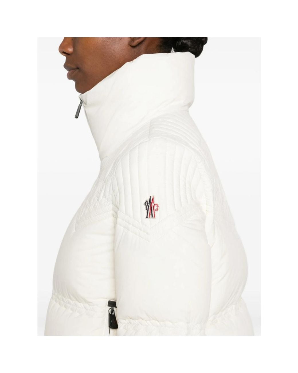 Moncler White Quilted High-Neck Jacket