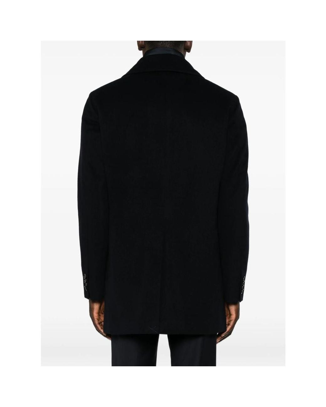 Moorer Black Monferrato Single-Breasted Coat for men