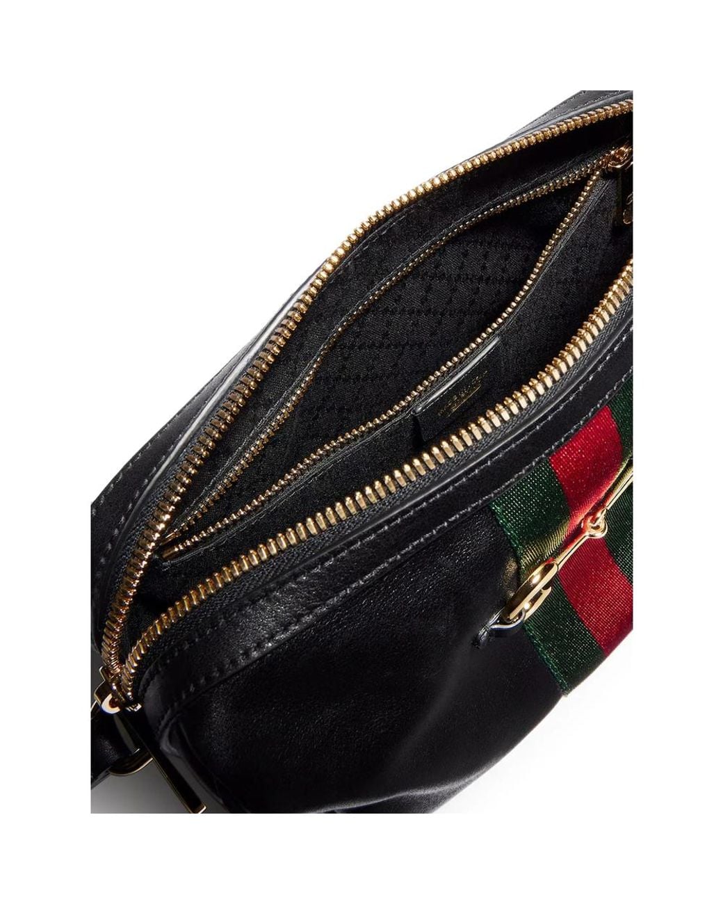 Gucci Black Horsebit Web Small Camera Bag