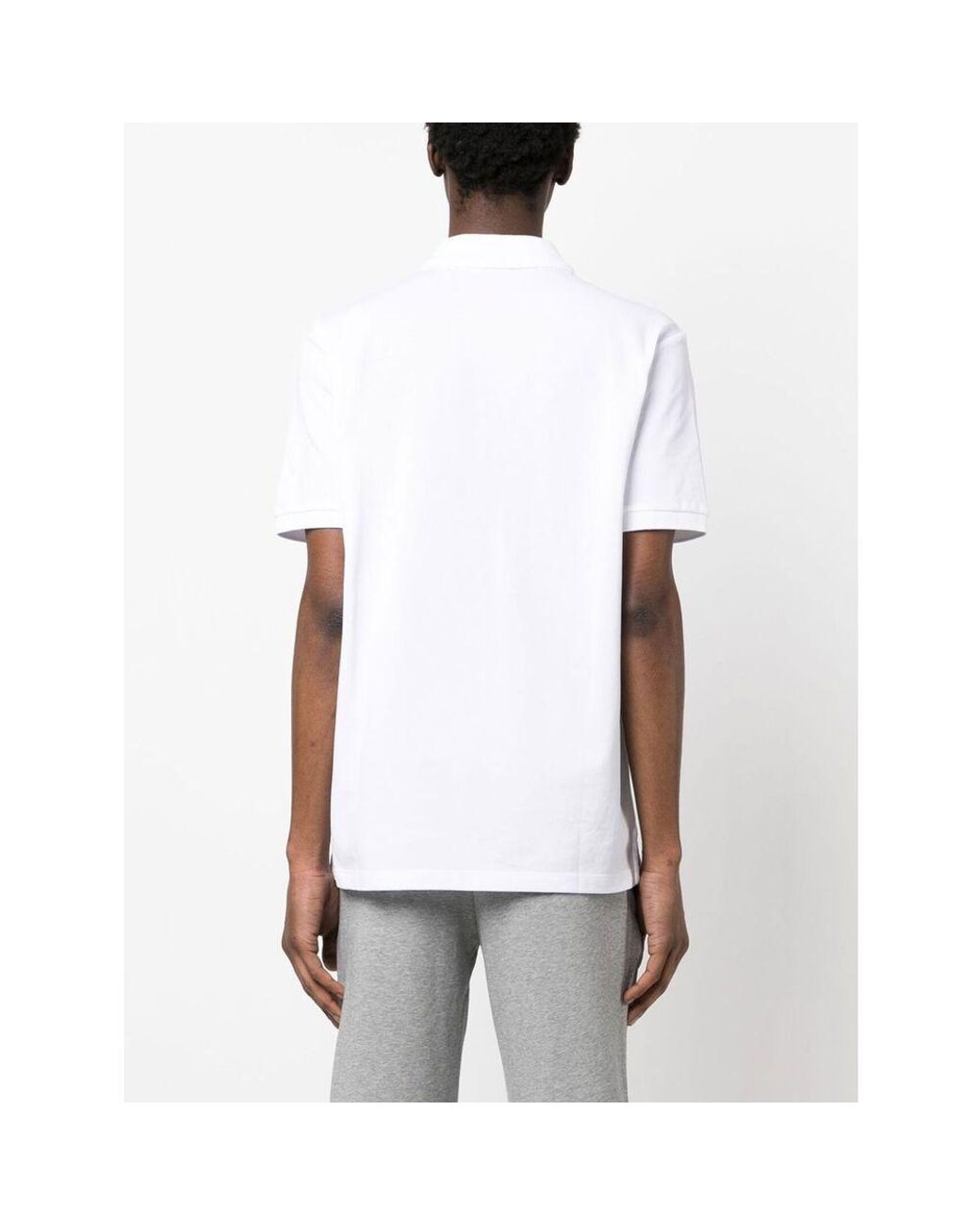 HUGO White Cotton-Piqué Polo Shirt With Logo Print for men
