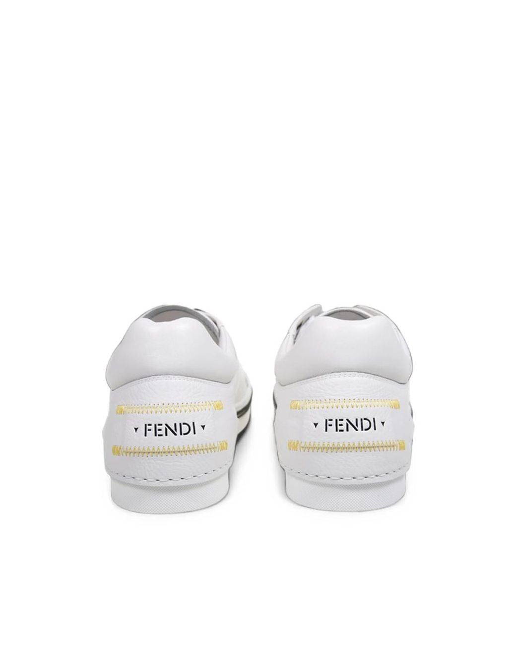 Fendi White Fender Perforated Sneakers for men