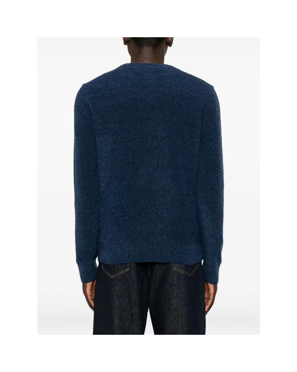La Fileria Blue Bouclé-Knit Sweater for men