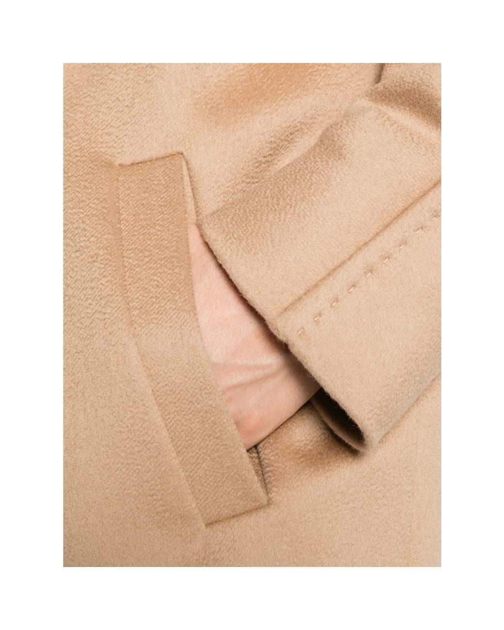 Max Mara Natural Double-Breasted Notched-Lapel Coat
