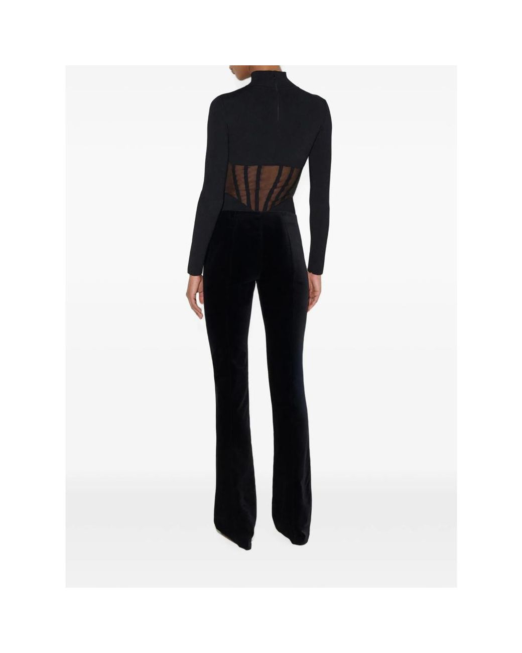 Elisabetta Franchi Black Knit Bustier Bodysuit