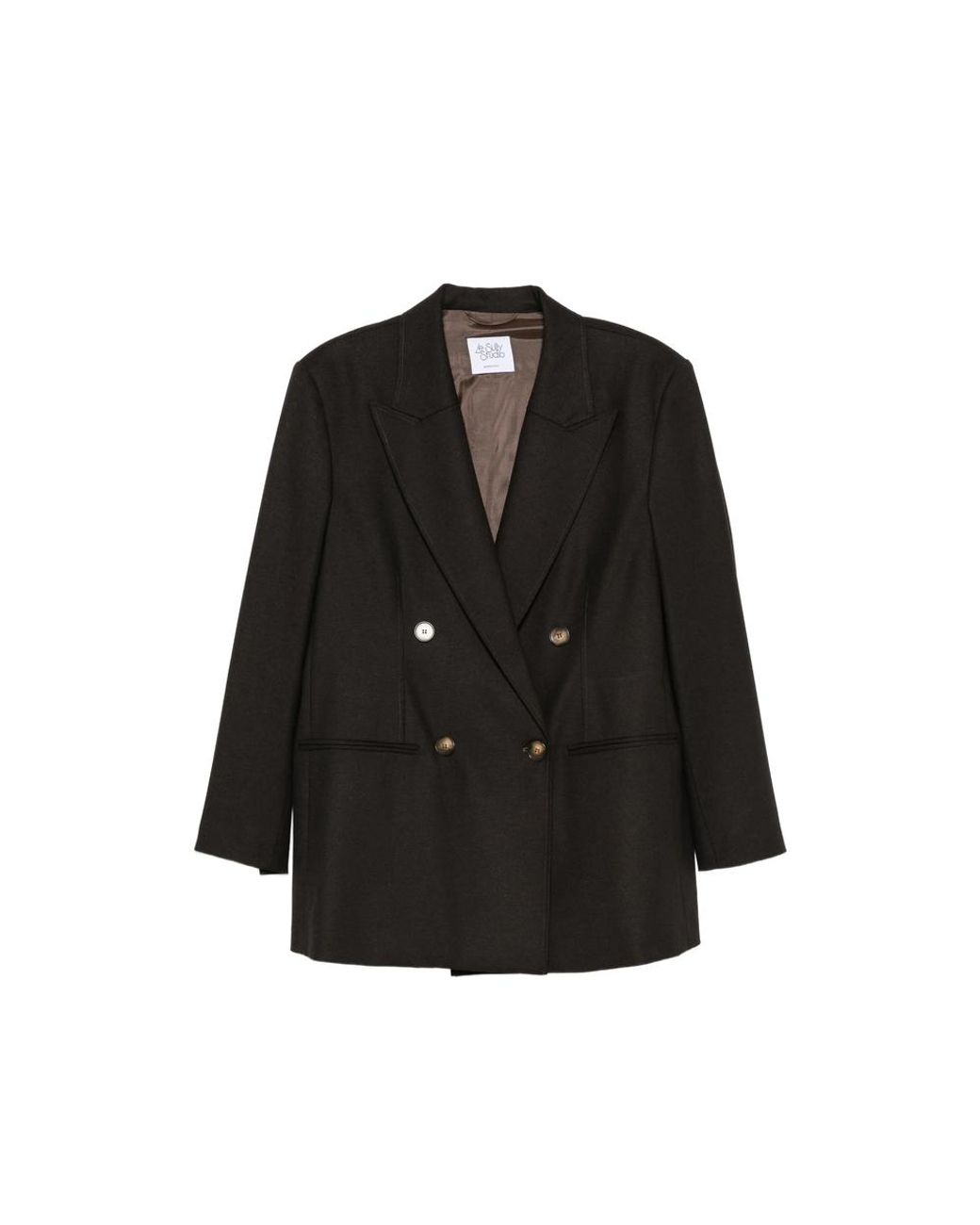LE SULLY STUDIO Black Double-Breasted Peak-Lapels Blazer