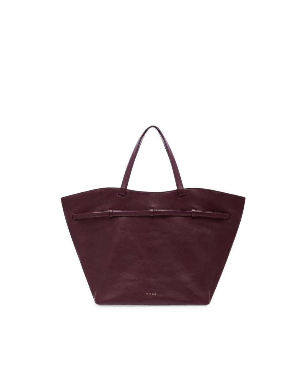 Anine Bing Purple Elly Small Grained Leather Tote