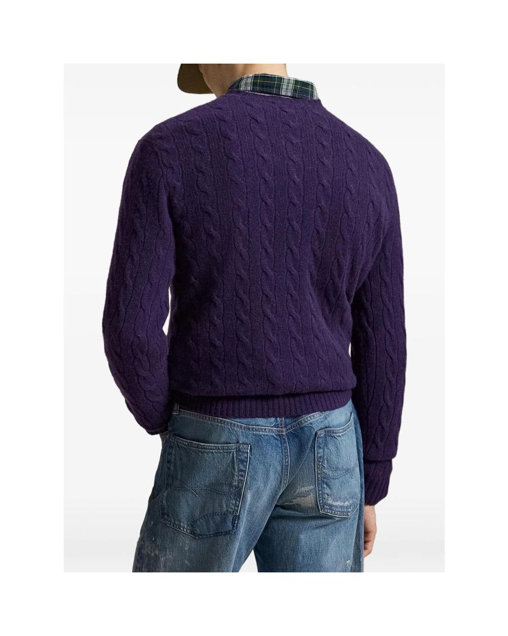 Ralph Lauren Blue Cable-Knit Sweater for men