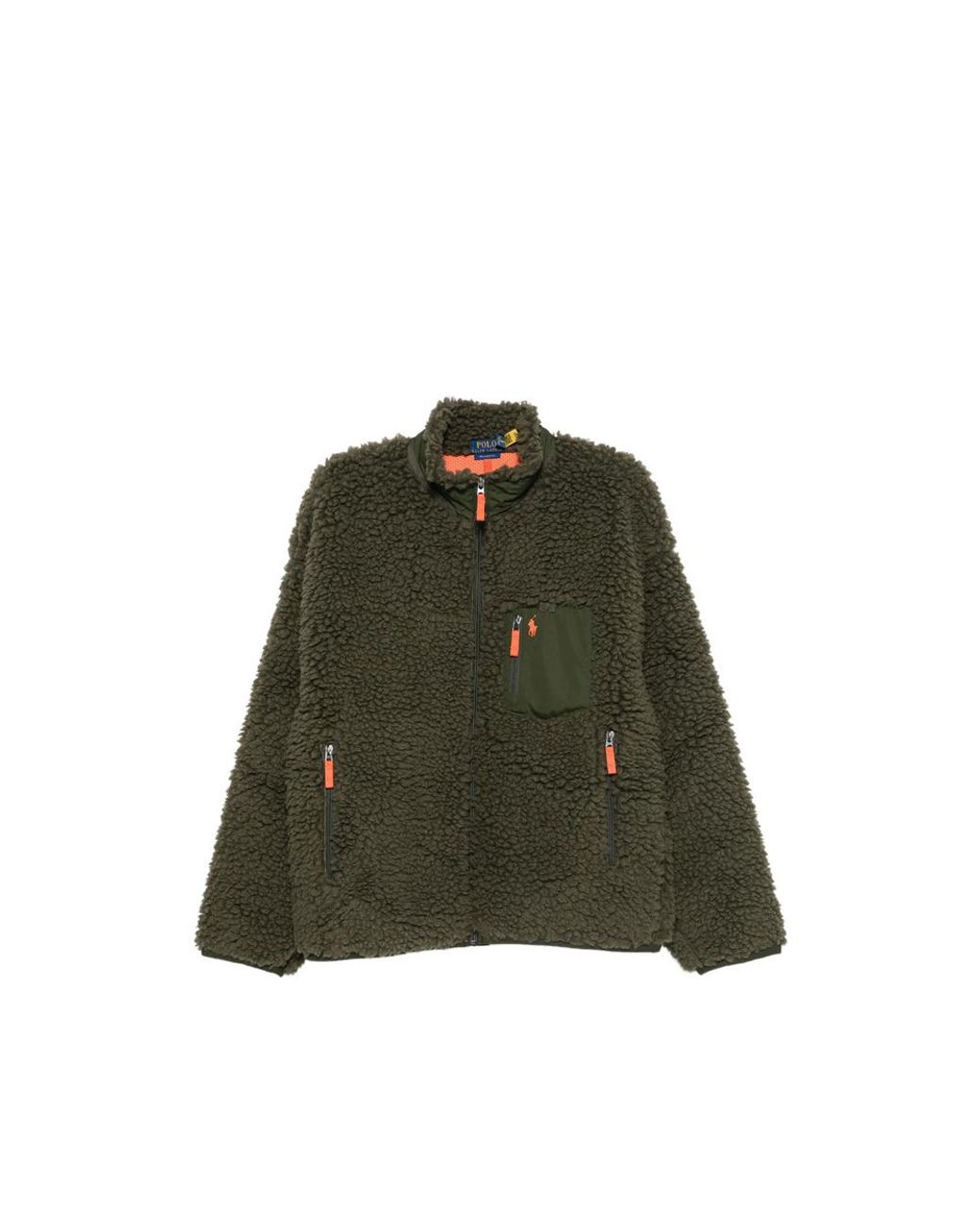 Ralph Lauren Green Fleece-Texture Zip-Up Jacket for men