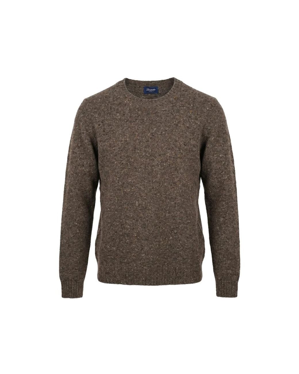 Drumohr Brown Flecked-Knit Wool Sweater for men